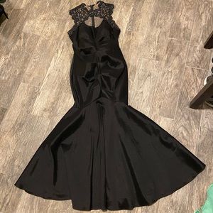 Mermaid style black formal gown